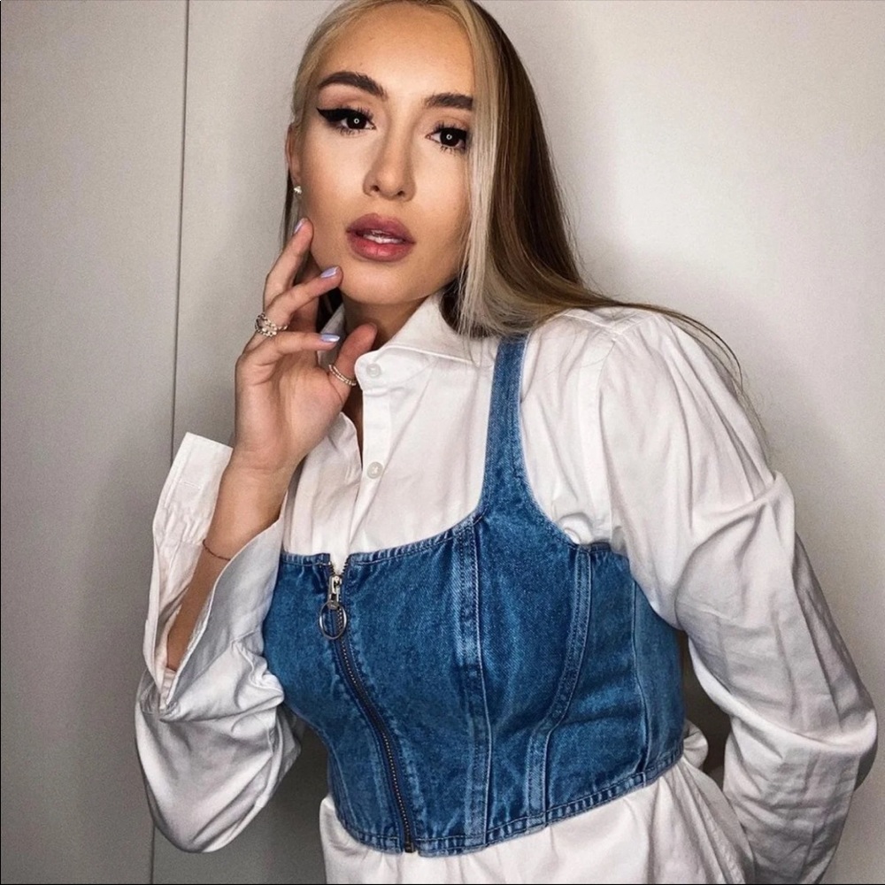 H&M X LEE Demin Corset style top